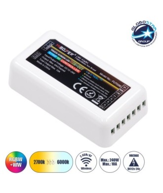 GLOBOSTAR® MiBOXER-FUT039 73433 Δέκτης Dimmer - Controller με 5 x 6A 144W Κανάλια DC 12-24V 10A 240W Max IP20 - RF2.4Ghz Group Zone - Μ8.5 x Π4.5 x Υ2.2cm - 5 Χρόνια Εγγύηση